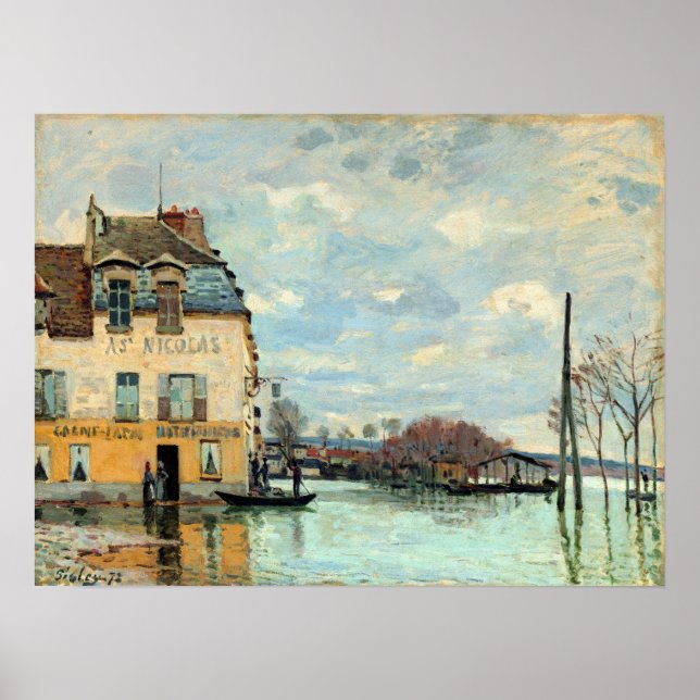 Póster Inundación de Alfred Sisley en Port-Marly (Frente)