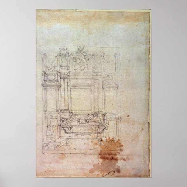 Póster Inv. L859 6-25-823. R.  Design for a tomb (Frente)