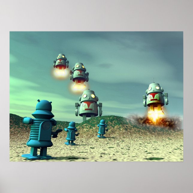 Póster Invasión de robots desde arriba del Poster V2 (Frente)