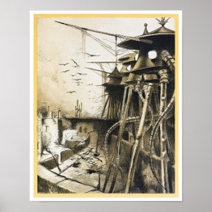 Póster Invasión extranjera vintage guerra mundial de pelí