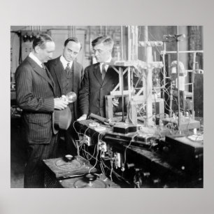 Póster Inventor Guglielmo Marconi, principios del siglo X
