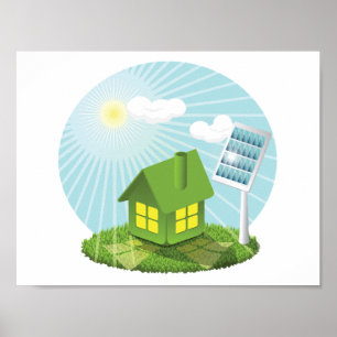 Póster Invernadero con el poster de energía solar
