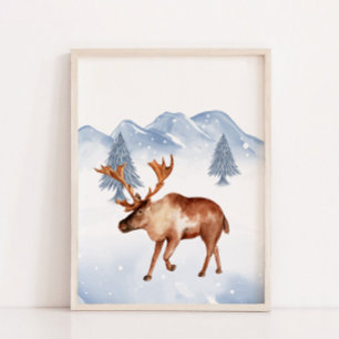 Póster Invernadero de muros de cerda de alce animal ártic