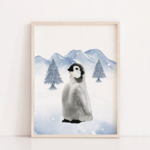 Póster Invernadero Pingüino en el Ártico de Invierno Deco