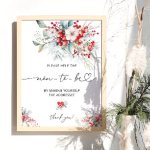 Póster Invernal Floral dirección de Baby Shower sobre