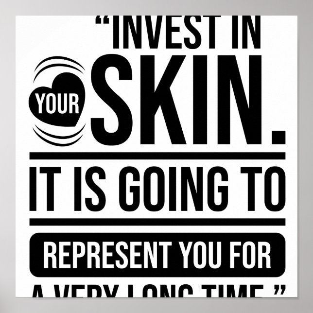 Póster Invest in Your Skin Quote Skincare Lover (Frente)