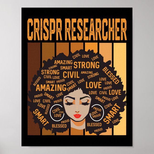 Póster Investigador de Crispr Poderoso Mes de la Historia (Frente)