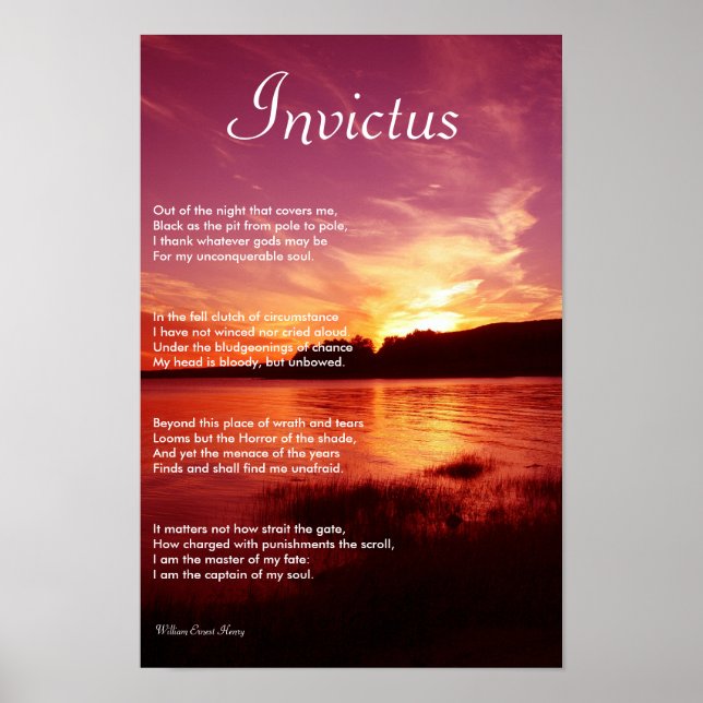 Póster Invictus ~ Poema Inspirador (Frente)