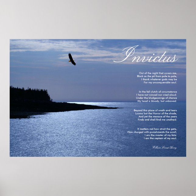 Póster Invictus ~ Poema Inspirador ~ Canvas (Frente)