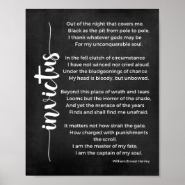 Póster Invictus Poema Poster blanco y negro