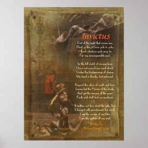 Póster Invictus, poema victoriano, William Ernest Henley