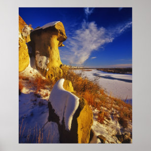 Póster Invierno a lo largo del río Misuri cerca
