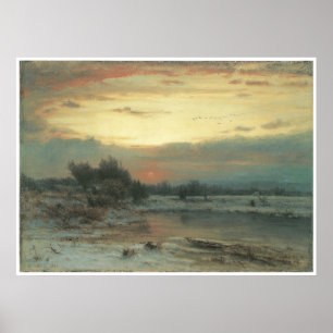 Póster Invierno, cierre de día (un cielo invernal), 1866