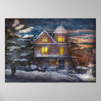Póster Invierno - Clinton, NJ - Una Navidad Victoriana