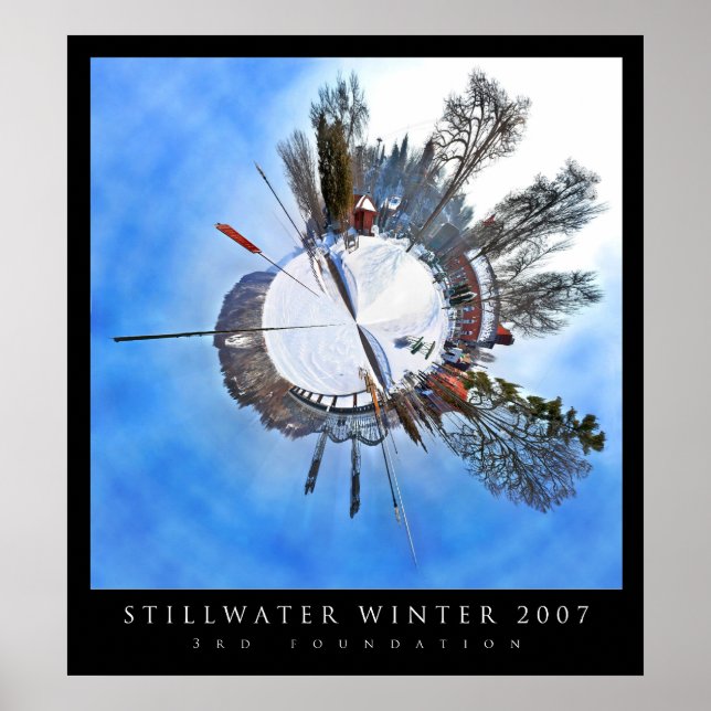 Póster Invierno de agua residual Panorámico polar (Frente)