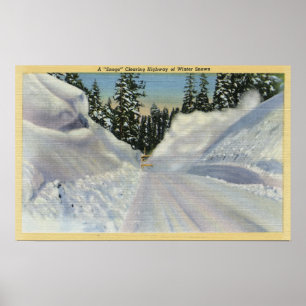 Póster Invierno de Clearning del quitanieves de Colorado