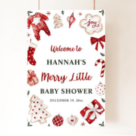 Póster Invierno de navidades Bienvenidos a Baby Shower