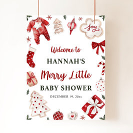 Póster Invierno de navidades Bienvenidos a Baby Shower