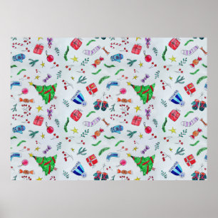 Póster Invierno de navidades de Año Nuevo