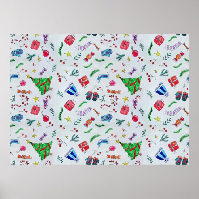 Póster Invierno de navidades de Año Nuevo (Frente)