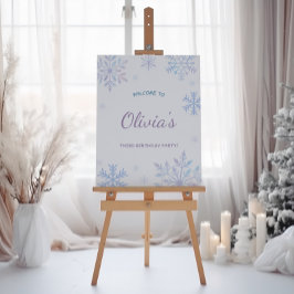 Póster Invierno de Snowflake Primer cumpleaños Bienvenida