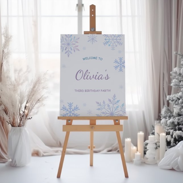 Póster Invierno de Snowflake Primer cumpleaños Bienvenida (Subido por el creador)