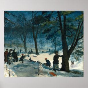 Póster Invierno de William James Glackens Central Park