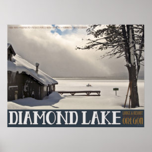 Póster Invierno del lago Diamond