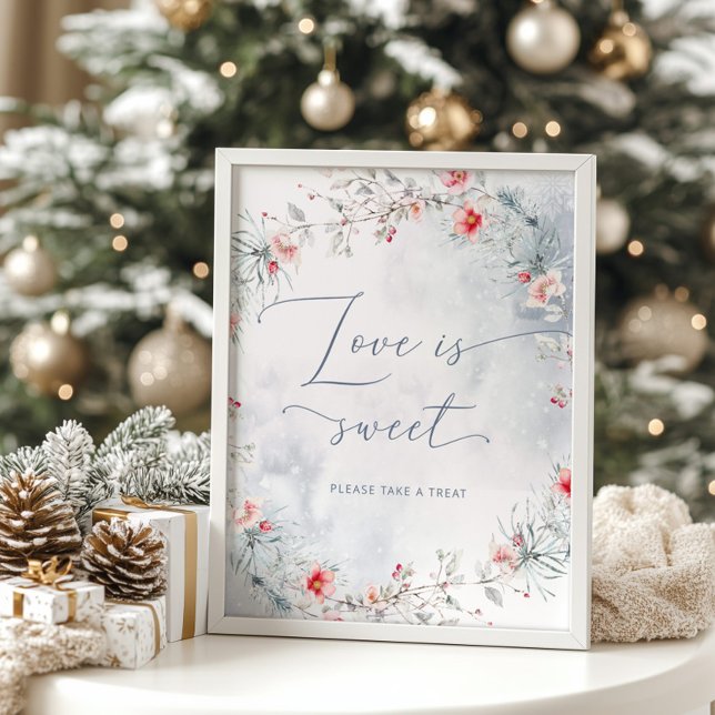 Póster invierno elegante El amor es dulce, toma un regalo (Subido por el creador)