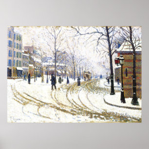Póster Invierno en Boulevard de Clichy, Francia