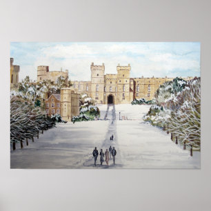 Póster Invierno en el castillo de Windsor por Farida Gree
