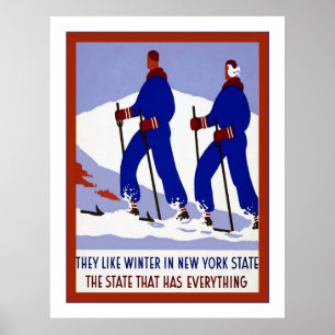 Póster Invierno En El Estado De Nueva York ~ Viajes de ép