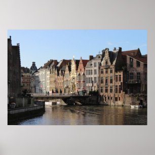 Póster Invierno en el Kornlei de Gent, Bélgica