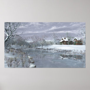 Póster Invierno en el lago Poster