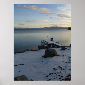 Póster invierno en el lago tahoe