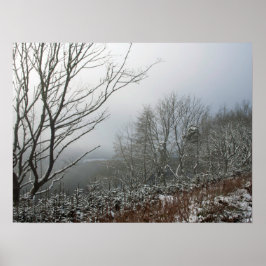 Póster Invierno en la carta de Macclesfield Forest