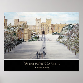 Póster Invierno en la pintura panorámica del Castillo de 