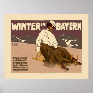 Póster "Invierno en poster del viaje del vintage de