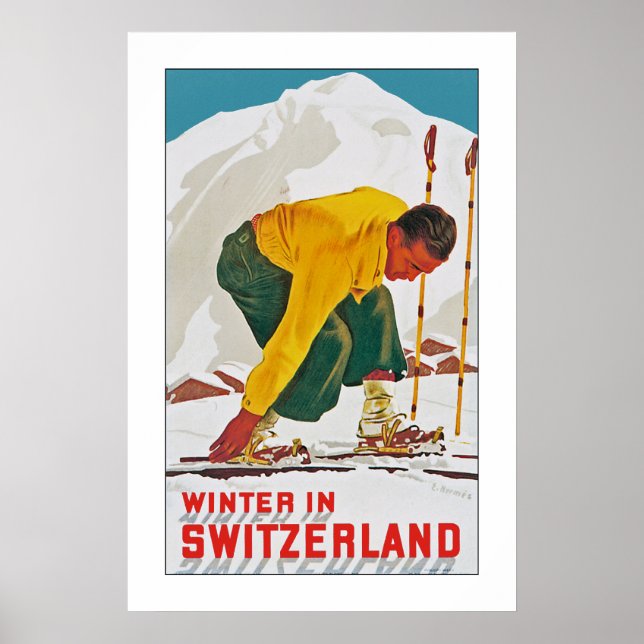 Póster Invierno en Suiza (Frente)