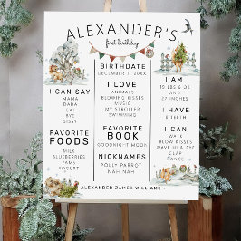 Póster Invierno encantado | Hito del primer cumpleaños de