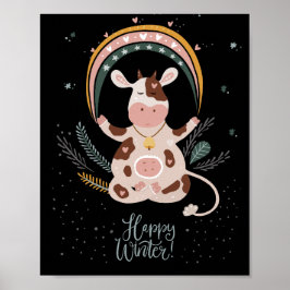 Póster invierno feliz