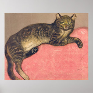 Póster Invierno: Gato en una Almohada por Theophile Stein