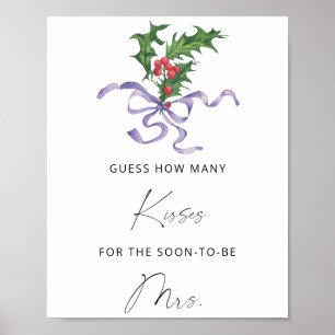 Póster Invierno - Juego de besos para baby shower nupcial