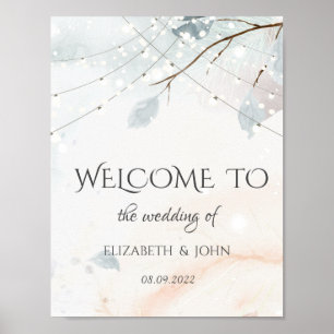 Póster Invierno Maravilloso, Boda en la Rama del Árbol