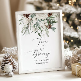 Póster Invierno minimalista siempre verde El amor se está