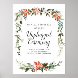 Póster Invierno místico Rótulo de la ceremonia Boda des