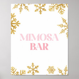 Póster Invierno Onederland Mimosa signo de barra rosa y o