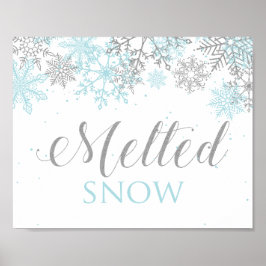Póster Invierno Onederland Nieve Derretida Azul Plata