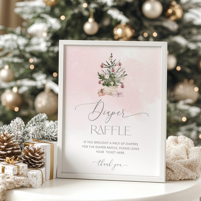 Póster invierno rosa Bebé hace frío afuera de la rifa de  (Subido por el creador)