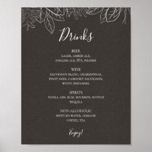 Póster Invierno ruso   Rótulo de menú de bebidas de Boda 